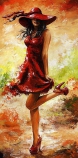 Декобокс  Девушка в красном  25*55 см (с поталью) - Арт-Декор. Продажа художественных изделий оптом и розницу